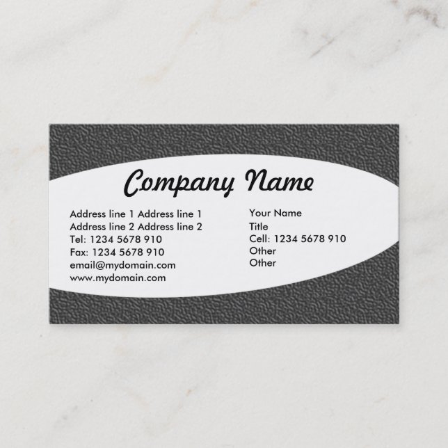 Eliptical - Dark Grey Embossed Texture Business Card (Front)