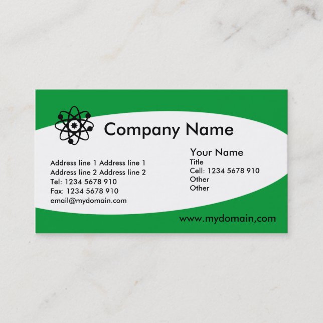 Eliptical - Grass Green Business Card (Front)