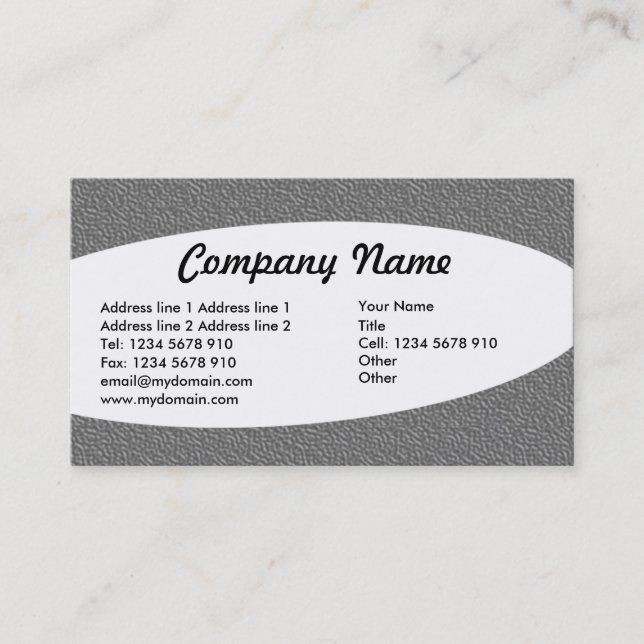 Eliptical - Mid Grey Embossed Texture Business Card (Front)