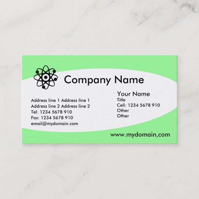 Eliptical - Mint Green Business Card (Front)