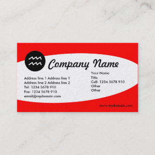 Eliptical Zodiac Gold - Aquarius Business Card