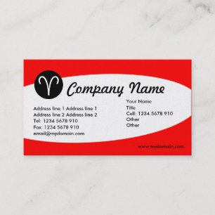 Eliptical Zodiac Gold - Aries Business Card