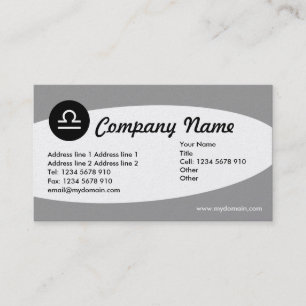 Eliptical Zodiac Platinum - Libra Business Card