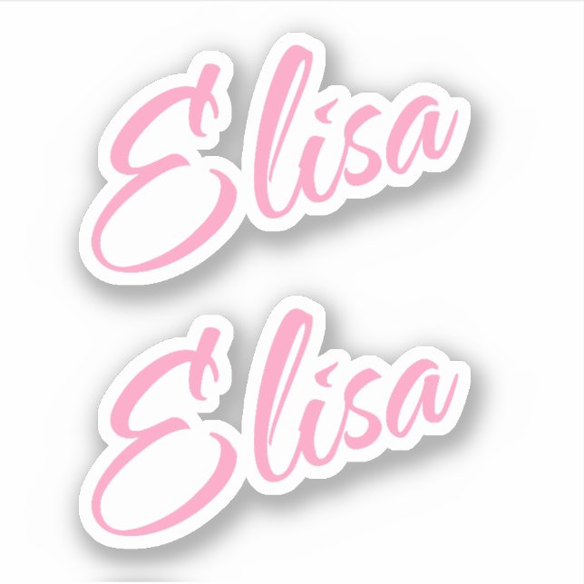 Elisa Decorative Name in Pink x2 Sticker (Front)