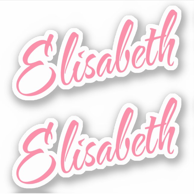 Elisabeth name in pretty pink cursive lettering x2 (Front)
