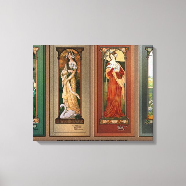 Élisabeth Sonrel Art Nouveau Maiden Bird Series Canvas Print (Front)