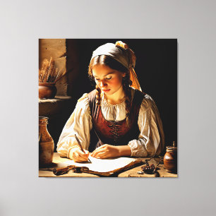 “Elisabeth”, “The Young Scholar” Canvas Print