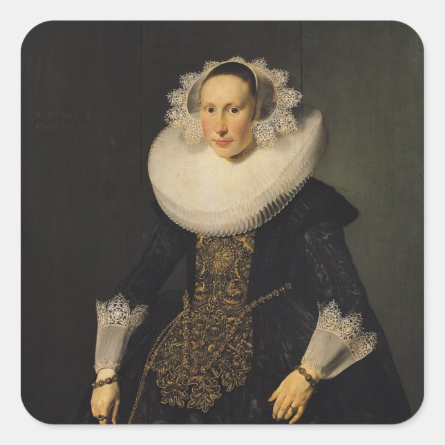 Elisabeth van der Aa, 1628 Square Sticker (Front)