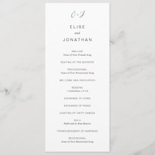 Elise Elegant Wedding Programme