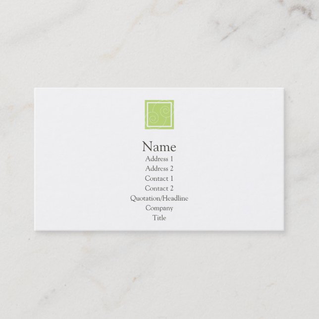 Elise - Green Business Card (Front)