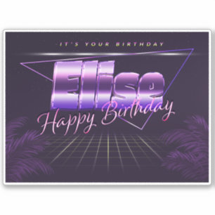 Elise Name First name lila retro Sticker Birthday
