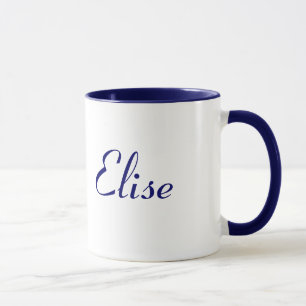 Elise Name Mug Pretty Blue and White