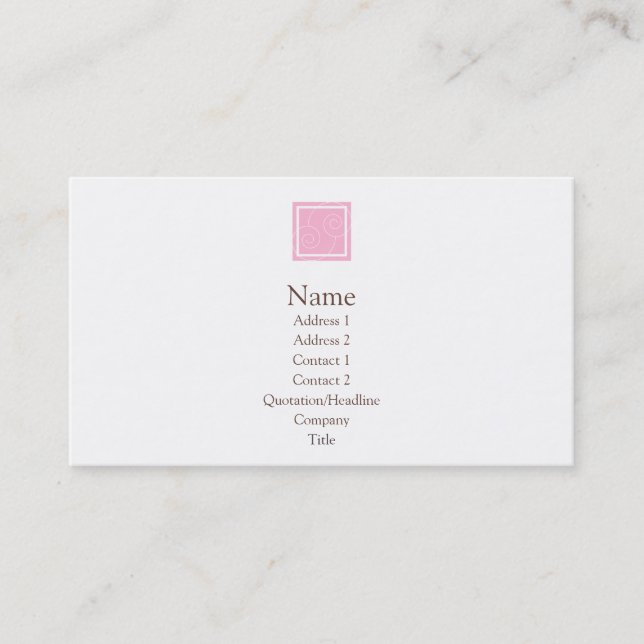 Elise - Pink Business Card (Front)