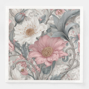 Elise Pink & Grey Nouveau Garden Napkin