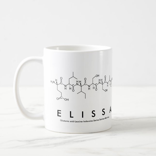 Elissa peptide name mug (Left)