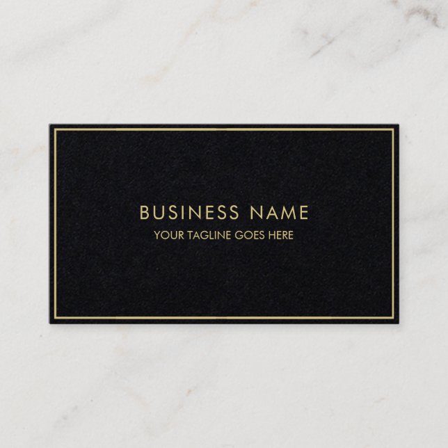 Elite Black Template Luxury Elegant Modern Gold Business Card (Front)