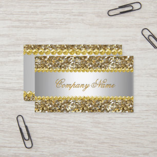 Elite Business Gold Silver Diamond Glitter 4 Business Card