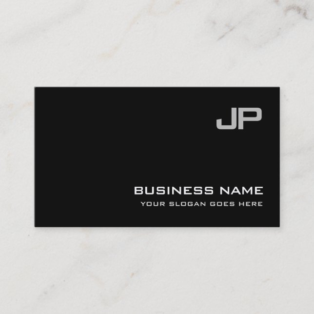 Elite Design Monogram Plain Luxury Professional Business Card (Front)
