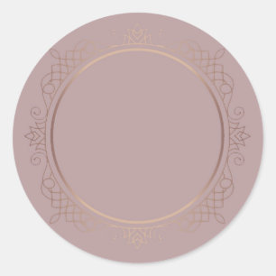 Elite Design Rose Gold Blank Template Add Text Classic Round Sticker