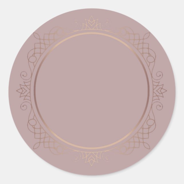 Elite Design Rose Gold Blank Template Add Text Classic Round Sticker (Front)