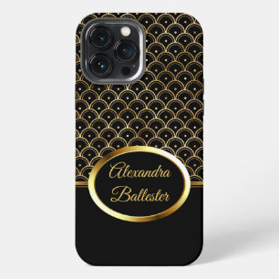 Elite Elegant Art Deco Gold Black iPhone 13 Pro Max Case