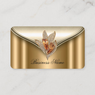 Elite Elegant Bronze Brown Gold Jewel Business Card