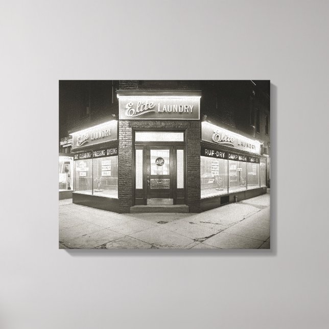 Elite Laundry, 1928 Canvas Print (Front)