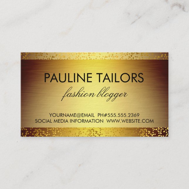 Elite Luxe Golden / Gold Speckles Business Card (Front)
