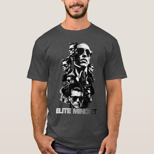 Elite Mindset Luxury Premium Men’s Dark Grey Graph T-Shirt (Front)