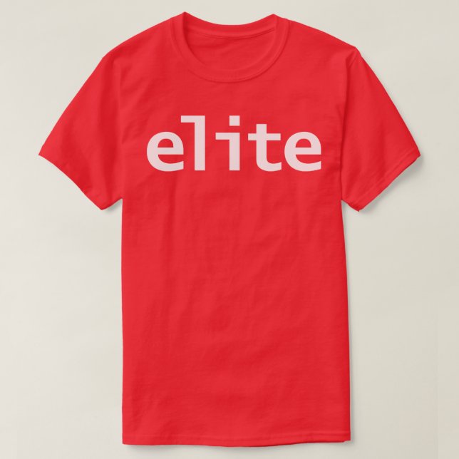Elite Minimal Typography White Text T-Shirt (Design Front)