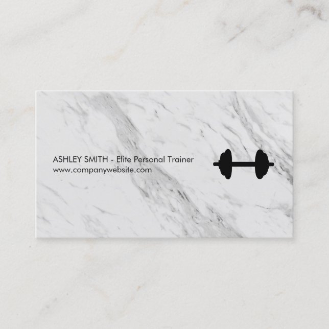 Elite Personal Trainer Marble Print Business Card (Front)