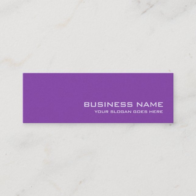 Elite Purple Plain Modern Pearl Finish Salon Luxe Mini Business Card (Front)