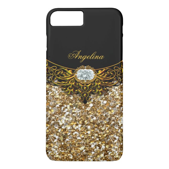 Elite Regal Gold Black Diamond Jewel Case-Mate iPhone Case (Back)