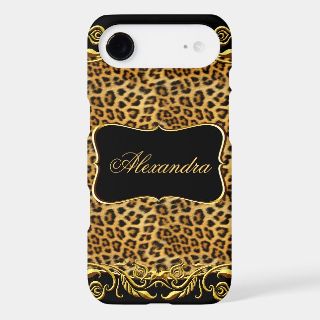 Elite Regal Leopard Gold Black Case-Mate iPhone Case (Back)