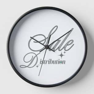 Elite Silver Script Executive Black Wood Wall Cloc Clock