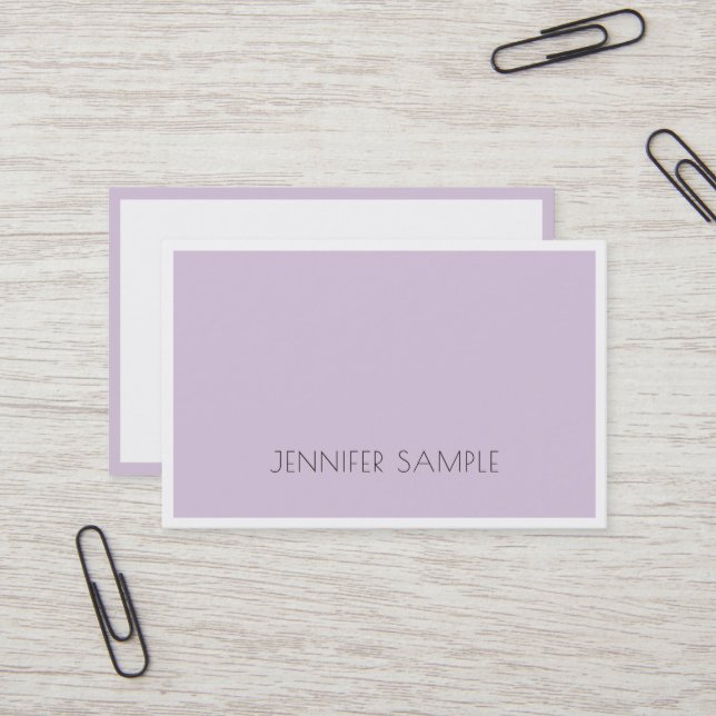 Elite Sleek Design Trendy Violet Purple Luxury Business Card (Front/Back In Situ)