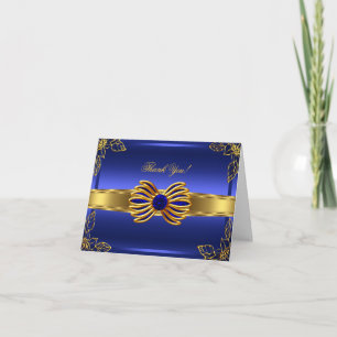 Elite Thank You Card Elegant Blue Gold