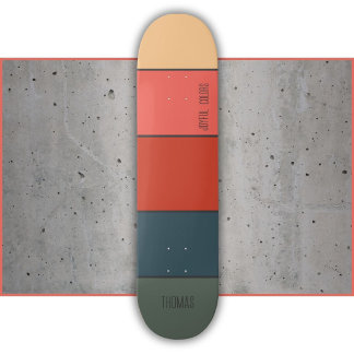 Elite things, joyful colour retro striped skateboard