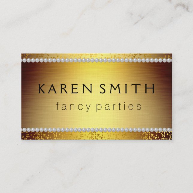 Elite VIP Luxe Golden / Gold Speckles Business Card (Front)