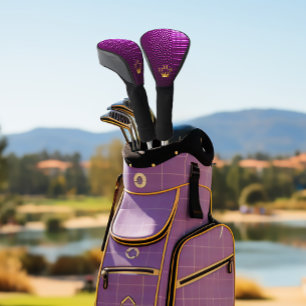 Elite Vivid Purple Faux Crocodile Monogrammed Golf Head Cover