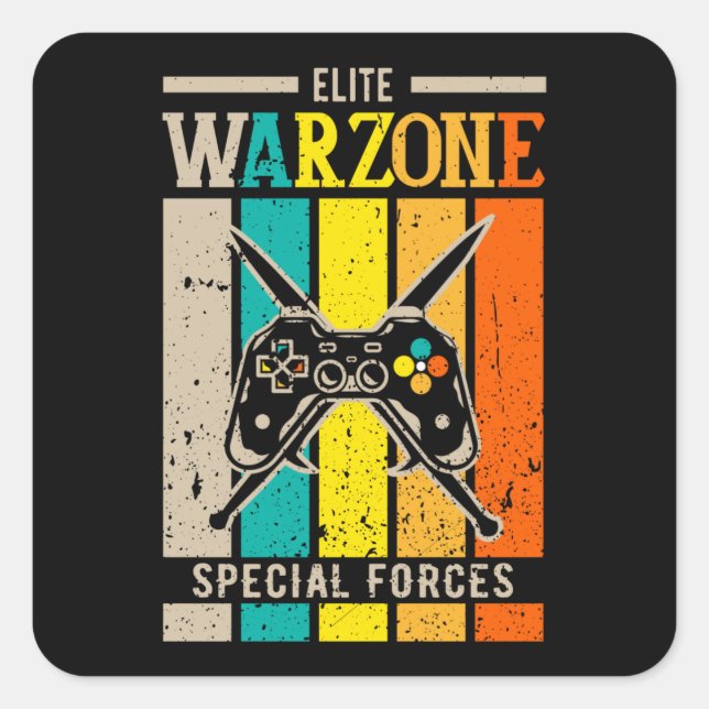 Elite Warzone Special Forces Gulag Gamer Geek Square Sticker (Front)