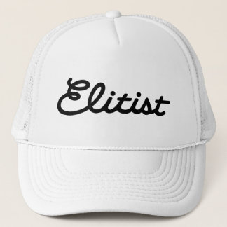 Elitist Trucker Hat: Large Logo (black/white) Hat