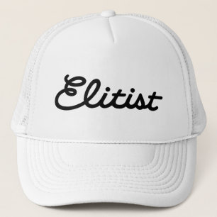 Elitist Trucker Hat: Large Logo (black/white) Trucker Hat