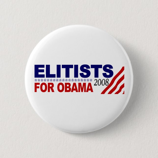 Elitists For Obama 6 Cm Round Badge (Front)