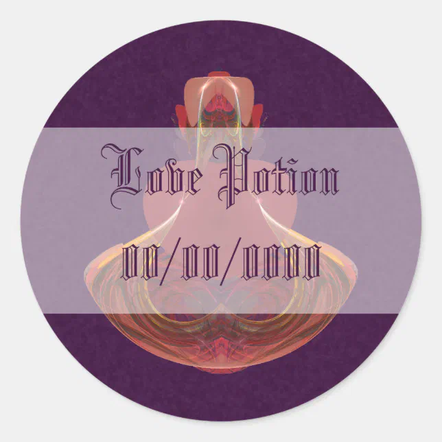 Elixir of Love Potion Bottle Fractal Classic Round Sticker | Zazzle