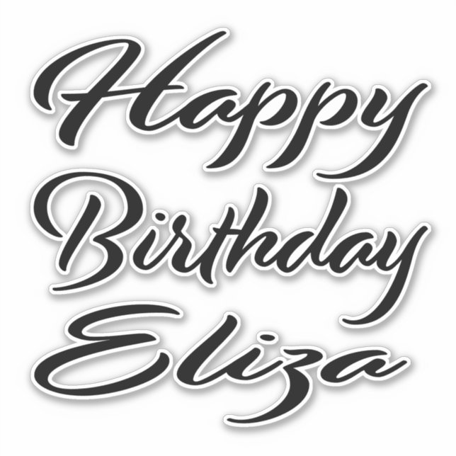 Eliza name first name black Sticker birthday (Front)