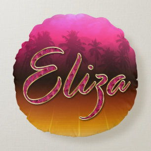 Eliza Vorname Name golden pink Kissen Round Cushion