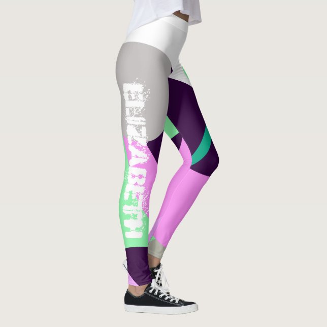 Elizabeth Add Your Name Abstract Art Leggings (Right)