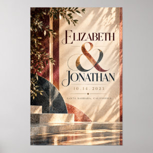 Elizabeth and Jonathan Personalised Wedding Annive Poster