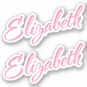 Elizabeth Decorative Name in Pink x2 Sticker